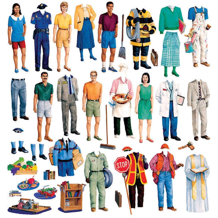 Little Folks Visuals Community Helpers Bulletin Board Cut Out Set | Wayfair